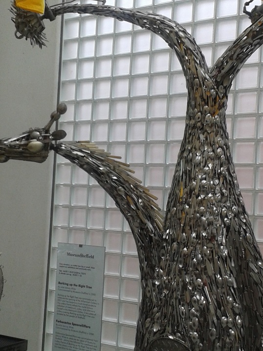 Sculpture made from Sheffield cutlery.