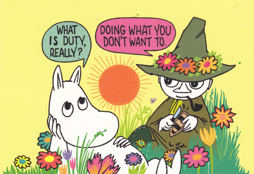 Two of my favourite characters: Moomintroll and Snufkin. From Rebloggy.com